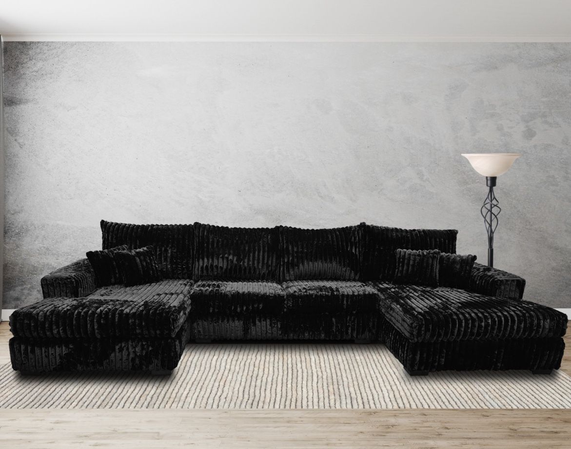 NEW JUMBO BLACK SECTIONAL SOFA AND FREE DELIVERY- BEDROOM FURNITURE MATTRESS BED AND MORE