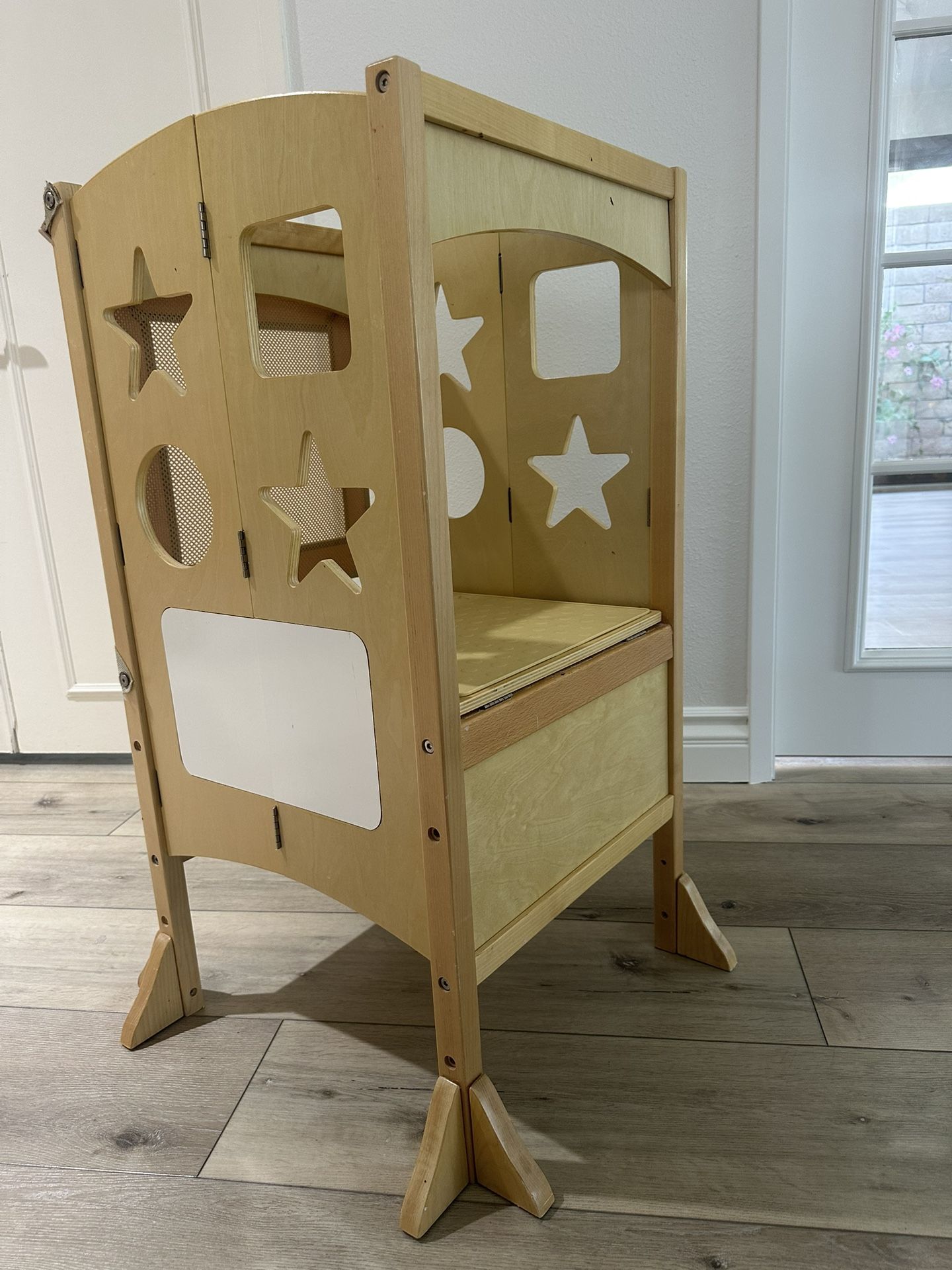 Kitchen Step Stool For Kids, Foldable Toddler Tower, Helper Stool