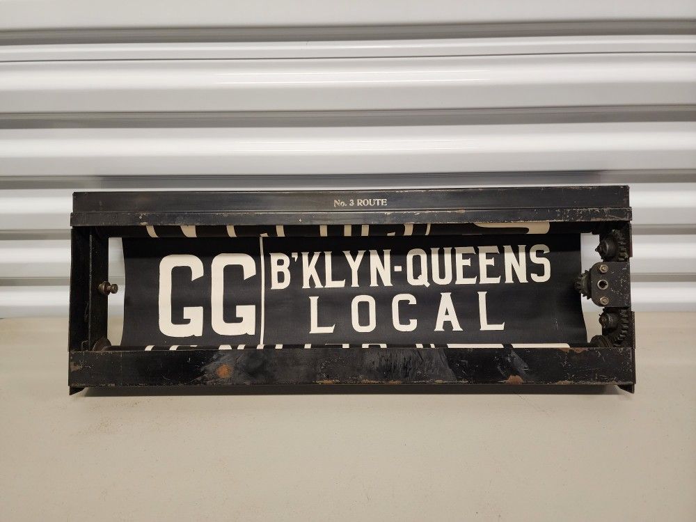 Rare NYC Subway Vintage Roll Sign & Box Antique Train