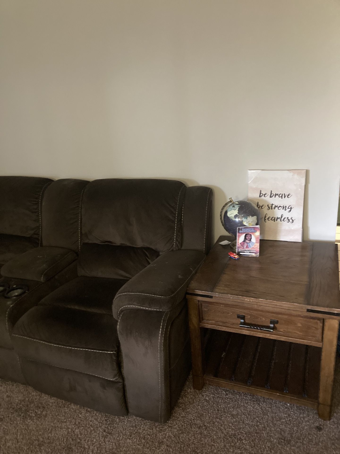 3 Piece Couch/ Recliner Electric With The Rest As Shown Minus Electronics 