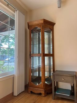 Solid wood lighted Curio Cabinet