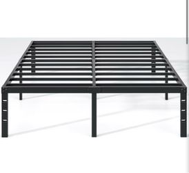 Queen Size Black Metal Platform Bed Frame