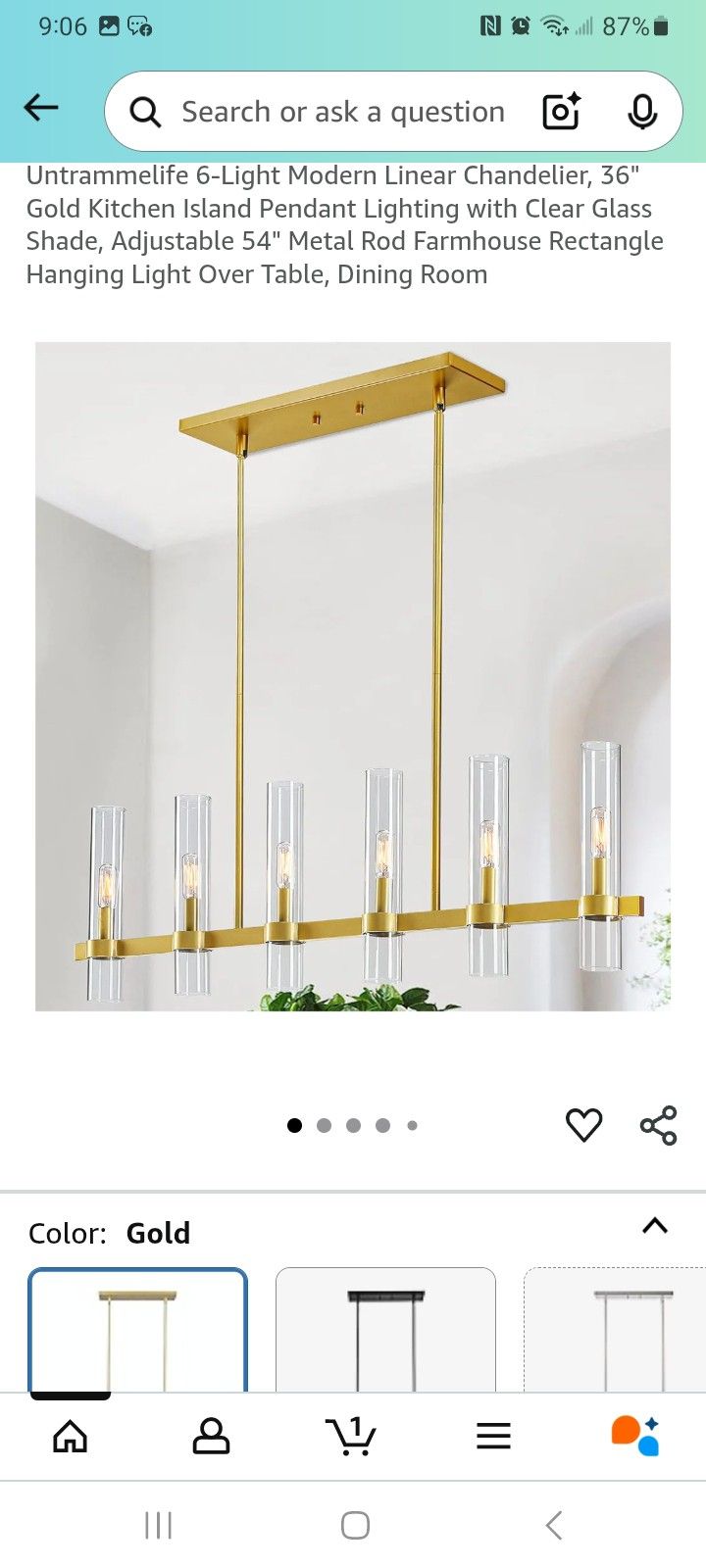 6 light chandellier