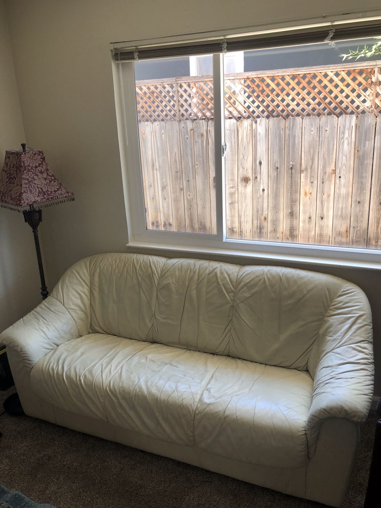 ***Free*** Retro white leather loveseat/sofa/couch