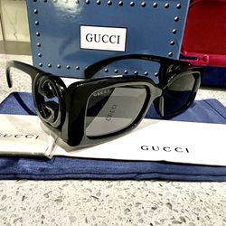 New  GUCCI GG1325S  Ivory Black Women's  Sunglasses