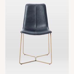 West Elm Slope Dining Chairs – Brass Legs (Set of 4)