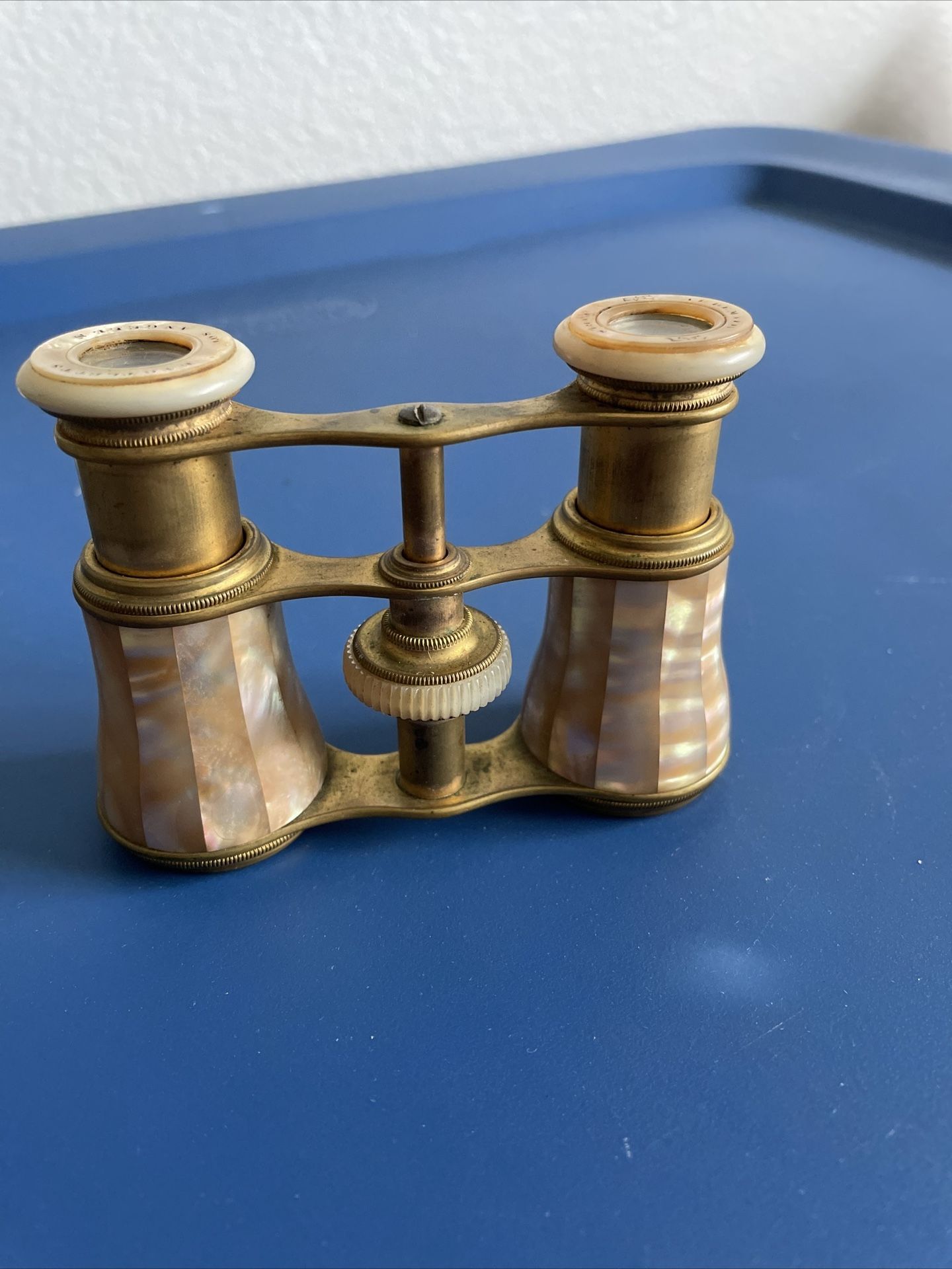 Antique Brass/Mother Of Pearl Binoculars Opera Glasses