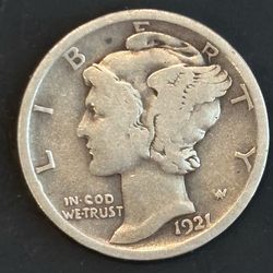 1921 Mercury Dime Better Date Silver 10C Circulated
