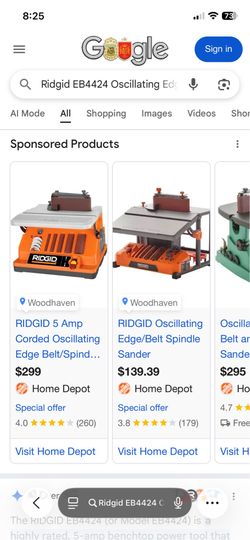 Ridgid EB4424 Oscillating Edge Belt / Spindle Sander