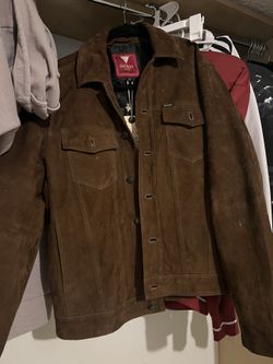 Brown Leather Jacket (brand:Guess) Never Worn