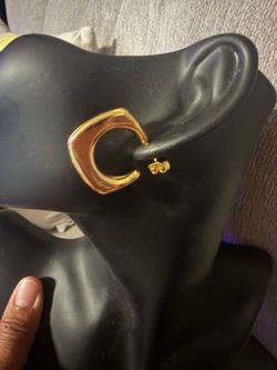 Gold Square Hoop Earring