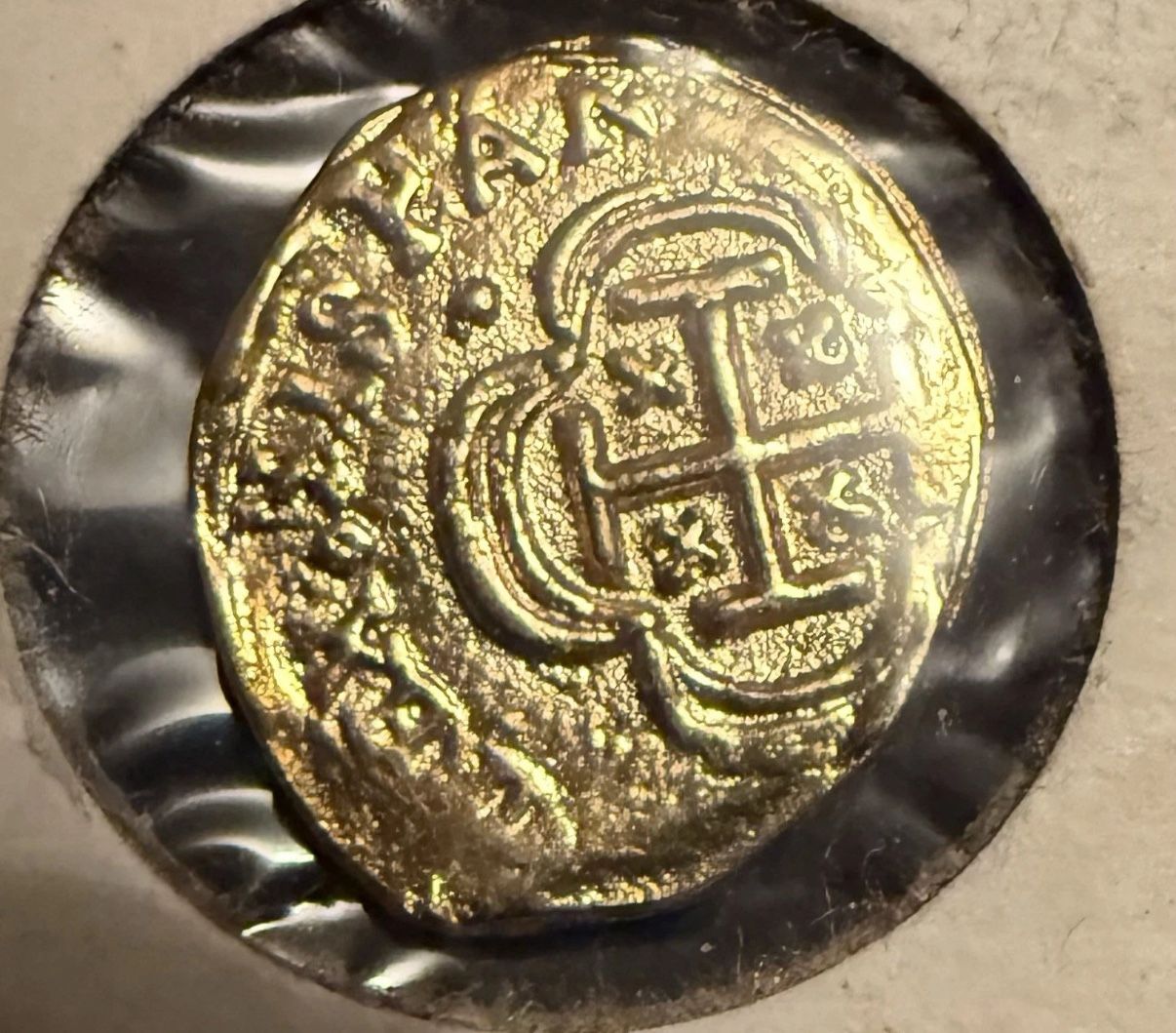 1(contact info removed) Spain Cob 1 Escudos Gold Cross Coin - Rare!