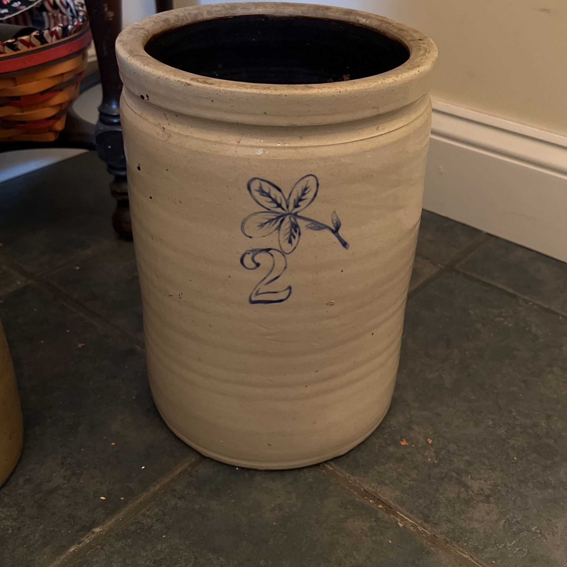 Antique 2 Gallon Stoneware Crock