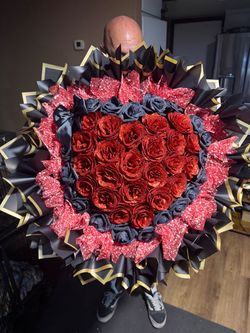 Eternal large heart Glitter Rose Bouquet/ramo buchon gifts