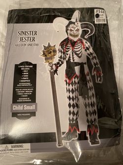 Boys Sinister Jester Costume Size Small