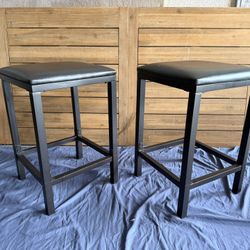 Stools - Short Leather/Metal