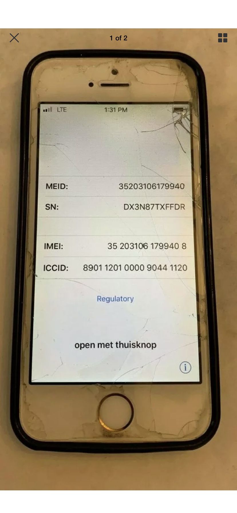 Apple iPhone 5s 16GB SPRINT Gold/White $132 (small crack top right corner dose not affect the phone