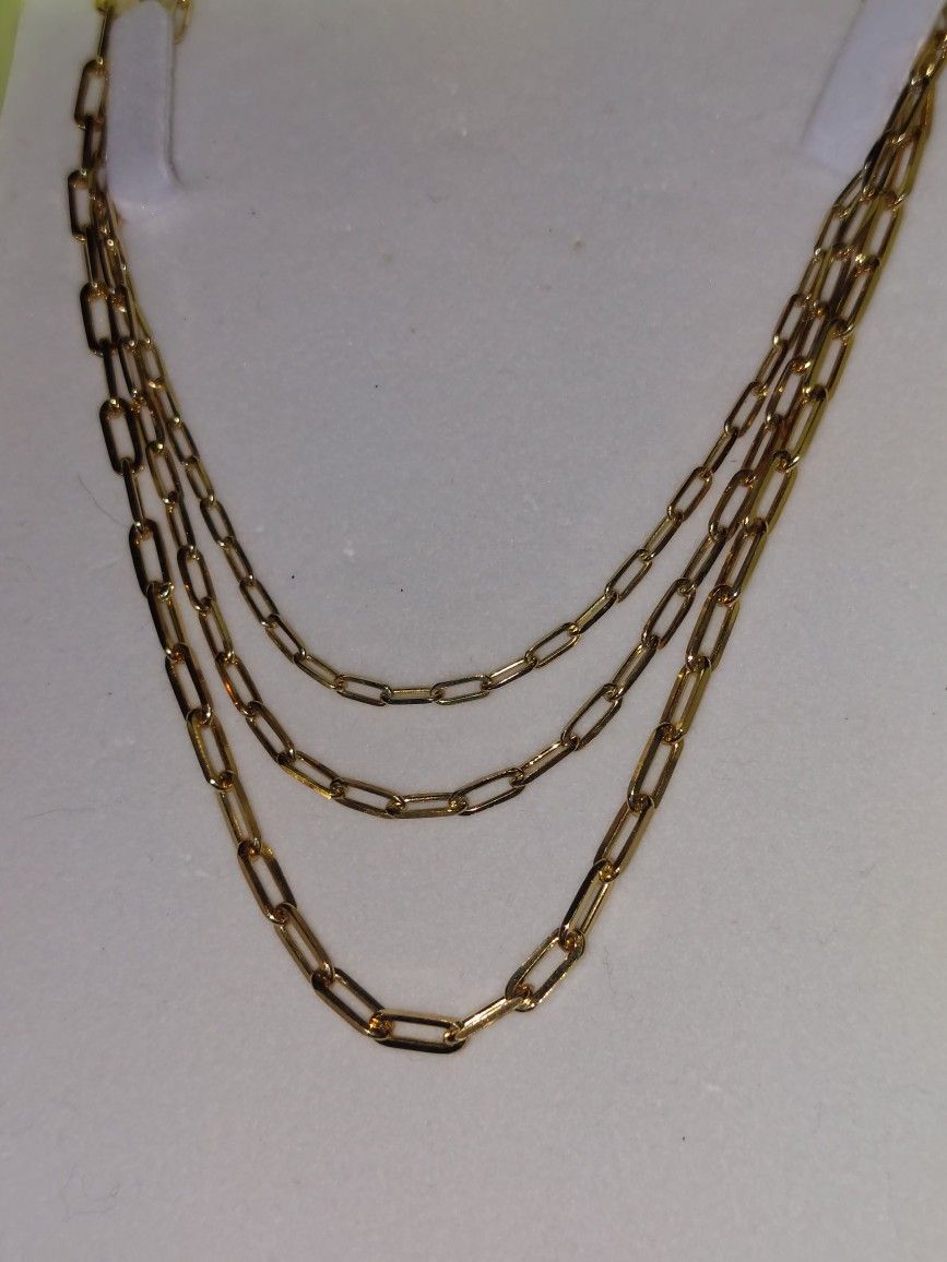 3 Sizes To Choose From .New Gold Plated Chain 925 Silver