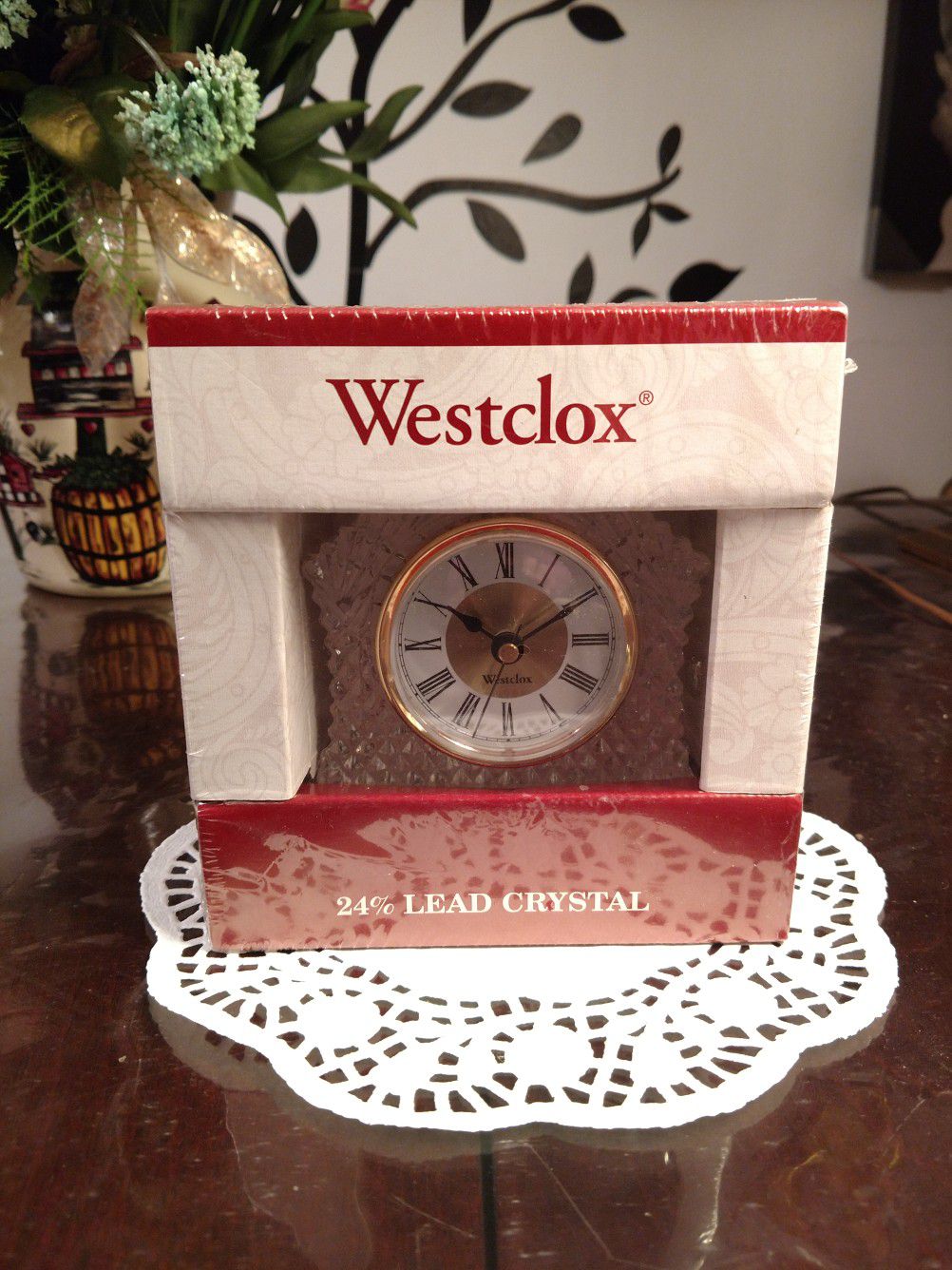 Westclox Lead Crystal Desk Clock