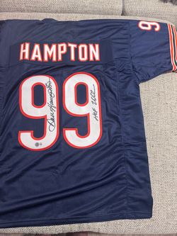Dan Hampton Signed Autograph Custom Jersey -Beckett Coa-Chicago Bears