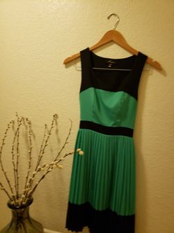 Green and black dress