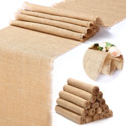 15 Pack Burlap Table Runners Bulk 12 X 71 Inch Rustic Jute Tablerunner Khaki Farmhouse Country Burlap Runners For Wedding Banquet Birthday Holiday Par