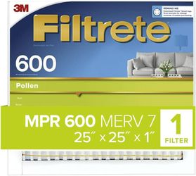 3M Filtrete Polen Filter MPR 600 MERV 7 9865DC-6 25x25x1 