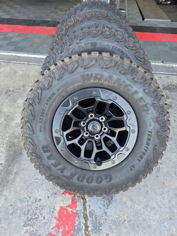 Ram Trx Beadlock Oem Rims/Wheels with Goodyear Wrangler Territory.