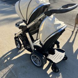Double Stroller With Ride On Platform 