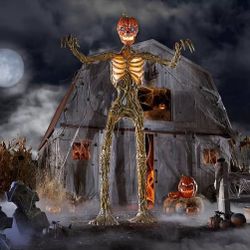 12ft Rotten Pumpkin Skeleton
