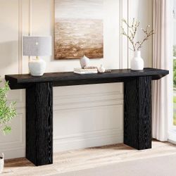 63" Console Table, Wooden Sofa Table Long Entryway Table