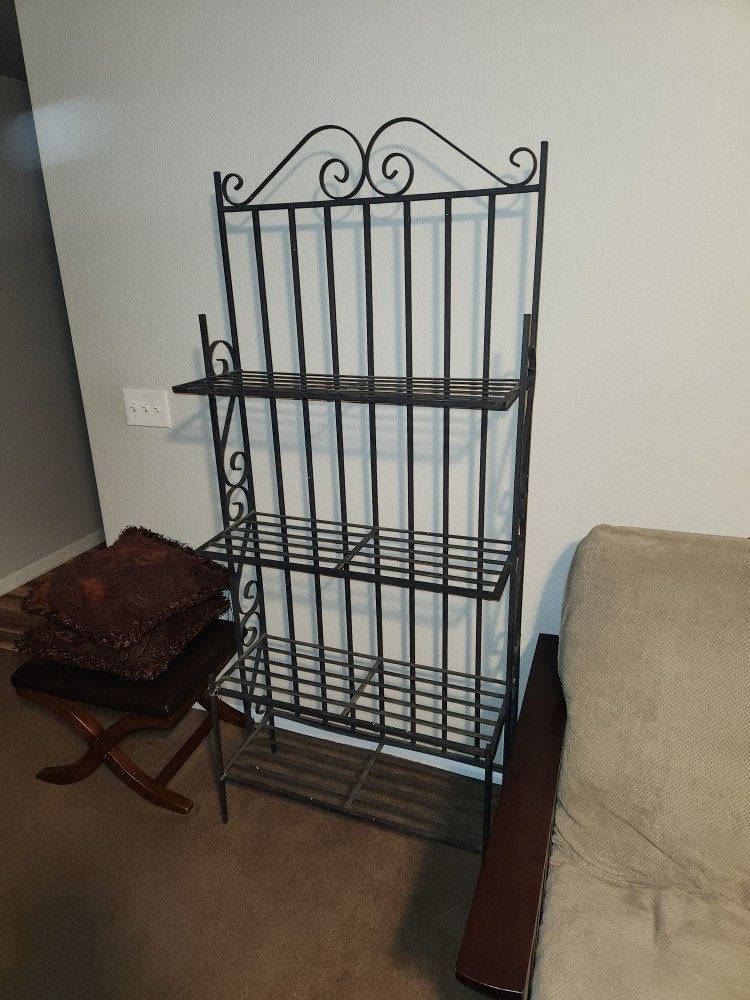 Bakers Rack Wrought Iron Broken Leg
