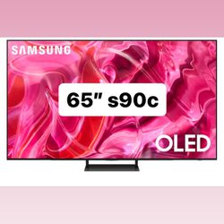 SAMSUNG 65-Inch Class OLED 4K S90C Series Quantum HDR, Dolby Atmos Object Tracking Sound Lite, Ultra Thin, Q-Symphony 3.0, Gaming Hub, Smart TV with A