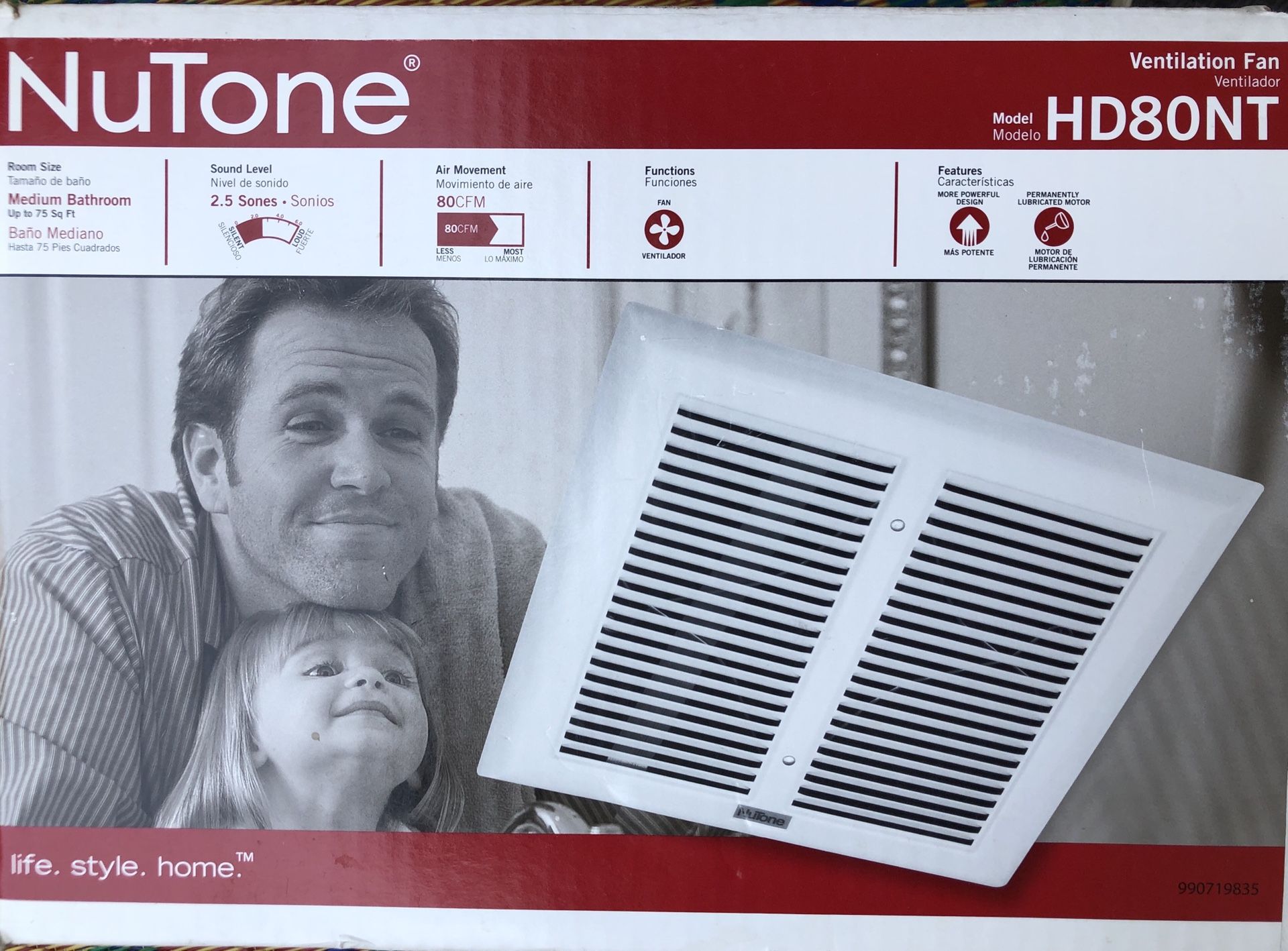 NuTone Ventilation Fan HD80NT