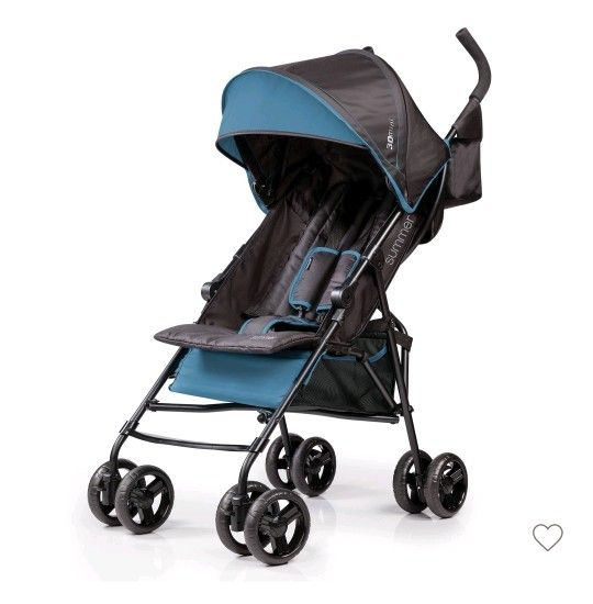Summer Infant 3Dmini Convenience Stroller, Blue/Black – Lightweight Infant Stroller with Compact Fold, Multi-Position Recline, Canopy Pop Out Sun Viso