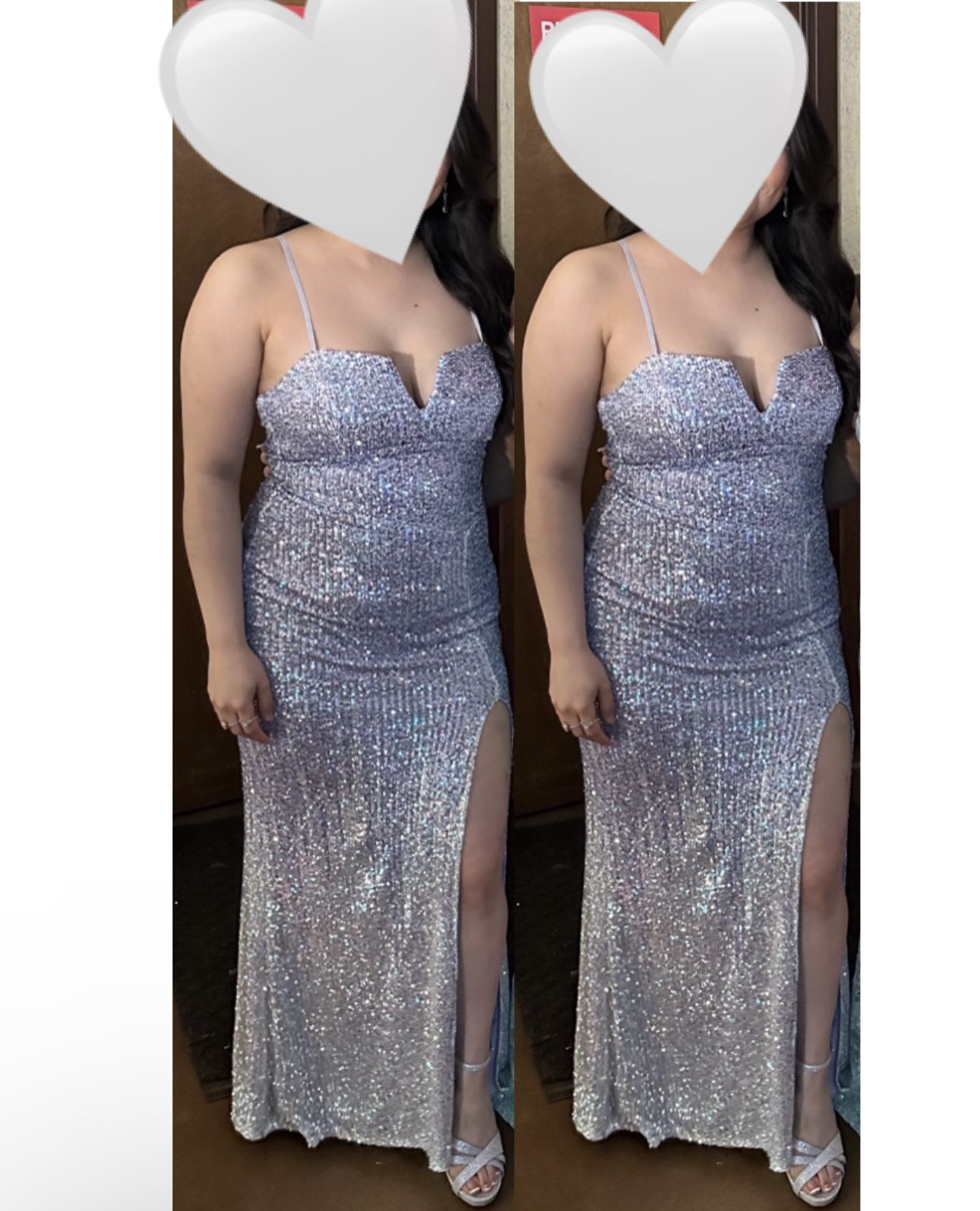 Glittery Purple Long Formal Dress Size 5