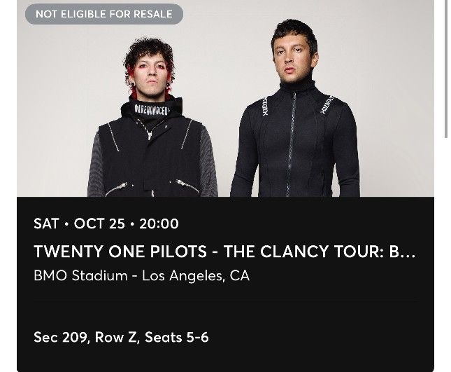 21 Pilots Tickets Saturday 10/25 