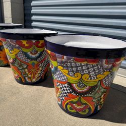 Large Talavera Pots 17”x16” Maceta Grande De Talavera $75each