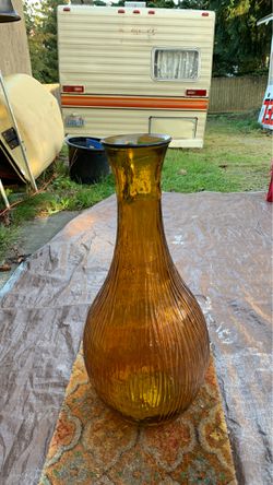 Tall glass golden vase