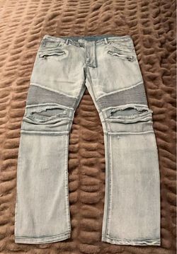 Balmain Men’s Distressed Biker Jeans Size 32-34