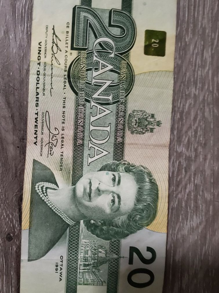 Canadian 1991 20 Dollar Bill ×3,All Products : American Fashion Style Bags On Sale