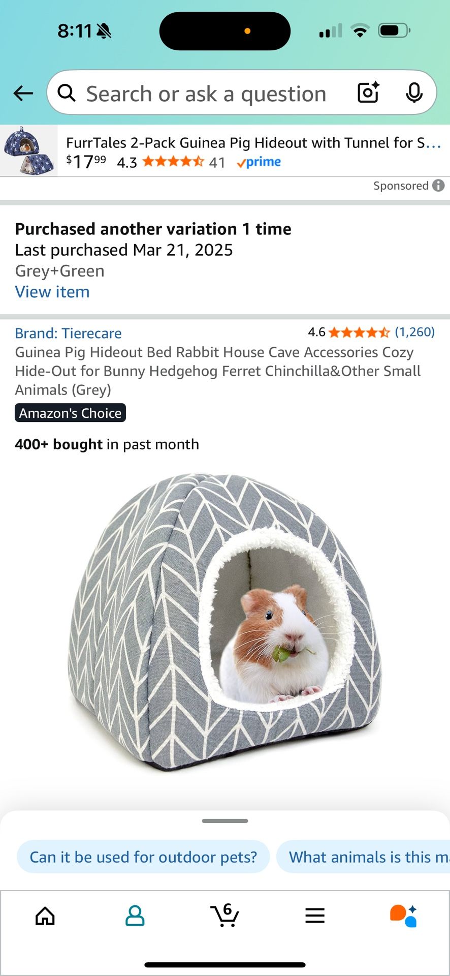 Guinea Pig Bed 