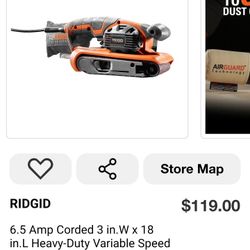 ridgid 6.5amp corded heavy duty belt sander 