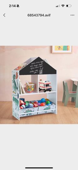 White, Green, Yellow, Black MDF 2 -Shelf Bookcase 