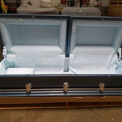 Optima Blue - Light Blue Crepe Casket
