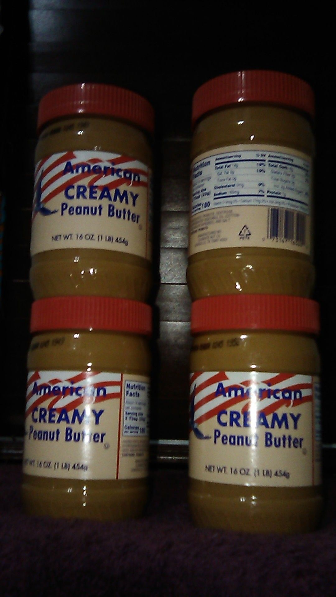 4 jars of peanut butter for free. You must come get them .
