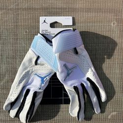 Jordan Baseball Batting Gloves White Blue