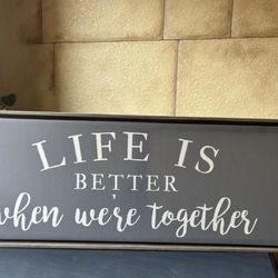 Life Is Better When We're Together" Framed Fabric Wall Sign - HomeGoods