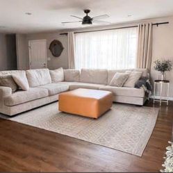 New Brand🌟Rawcliffe Large Parchment Deep Seating Couch Sectional🔥Showroom Available 🏠Fast Delivery 🚚 