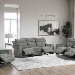 3 Pc Chenille Recliner Living Room Set